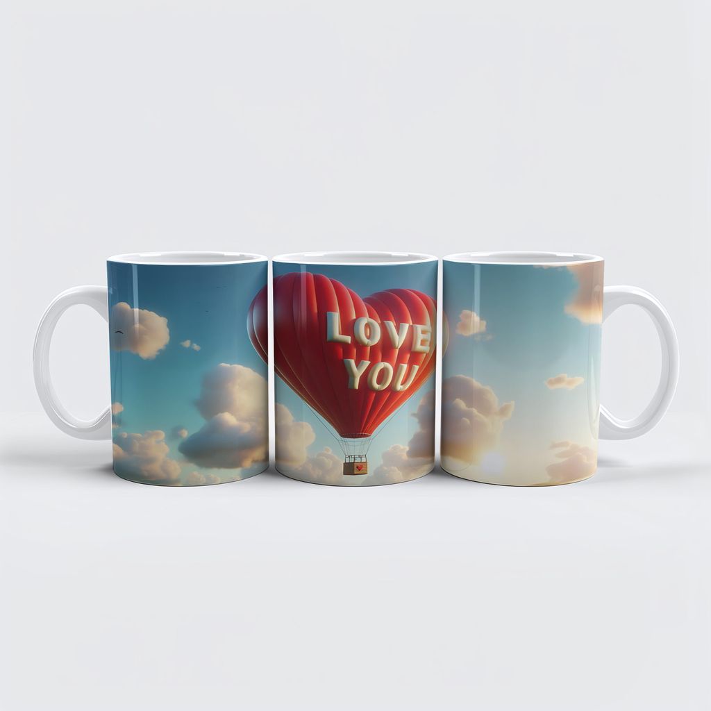 raxxa Premium-Tasse "Luftballon in Herzform LOVE YOU"