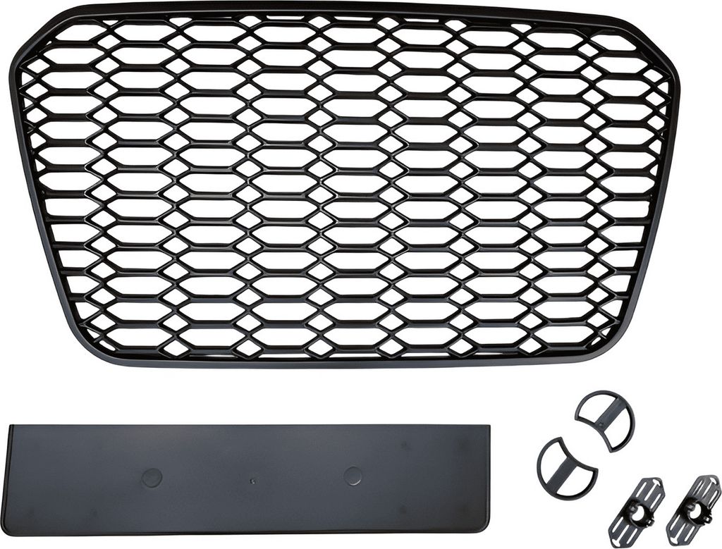 Kühlergrill Sportgrill Wabengrill Grill SCHWARZ MATT PDC für Audi A6 C7 4G ab