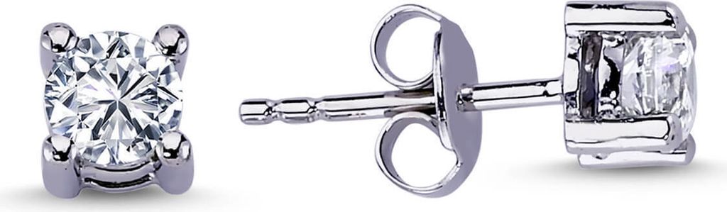 0,56 Carat Diamant Solitär Ohrringe 14 Karat Weißgold