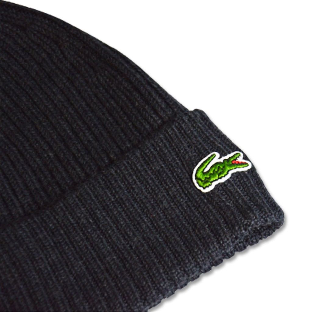 Lacoste - Lacoste Uni-Mütze grau, gerippte Wolle Produktbild 3