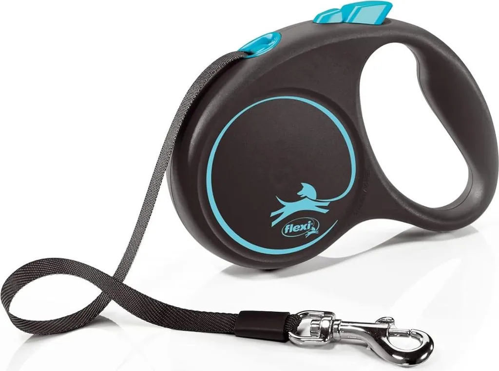 Laisse de promenade 5m Design Tape Bleu pour petits chiens 15kg