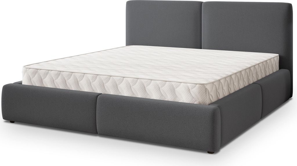 Masseno Polsterbett FELURO SR 120x200 cm, Polsterbett mit Bettkästen -Grau, SORO 97