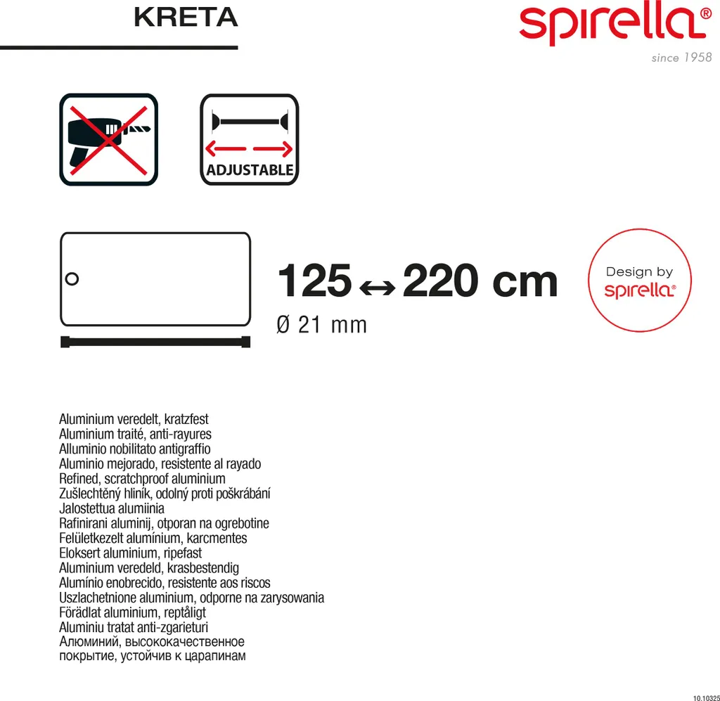 Asta per Tenda Doccia Spirella Kreta Nero Opaco | Arredo Bagno
