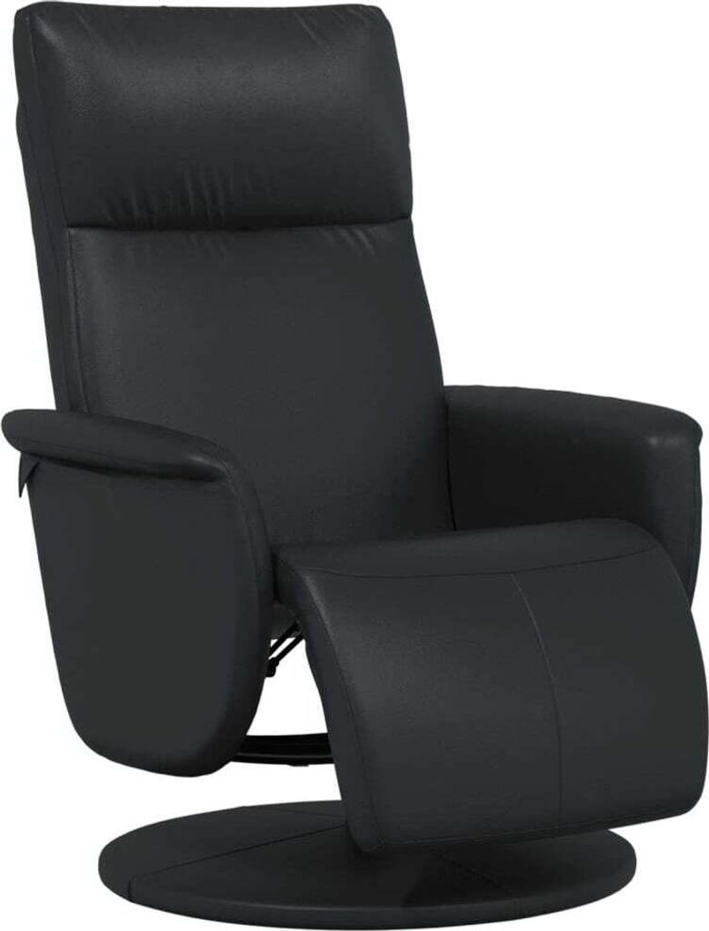Relaxsessel mit Fußteil Schwarz Kunstleder