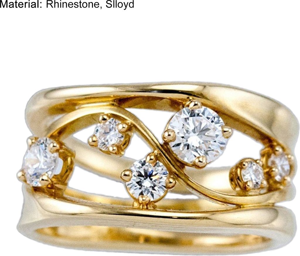 Stilvoller, auffälliger Damenring aus Legierung, exquisiter Wellenform-Mädchenring für Party-US 7