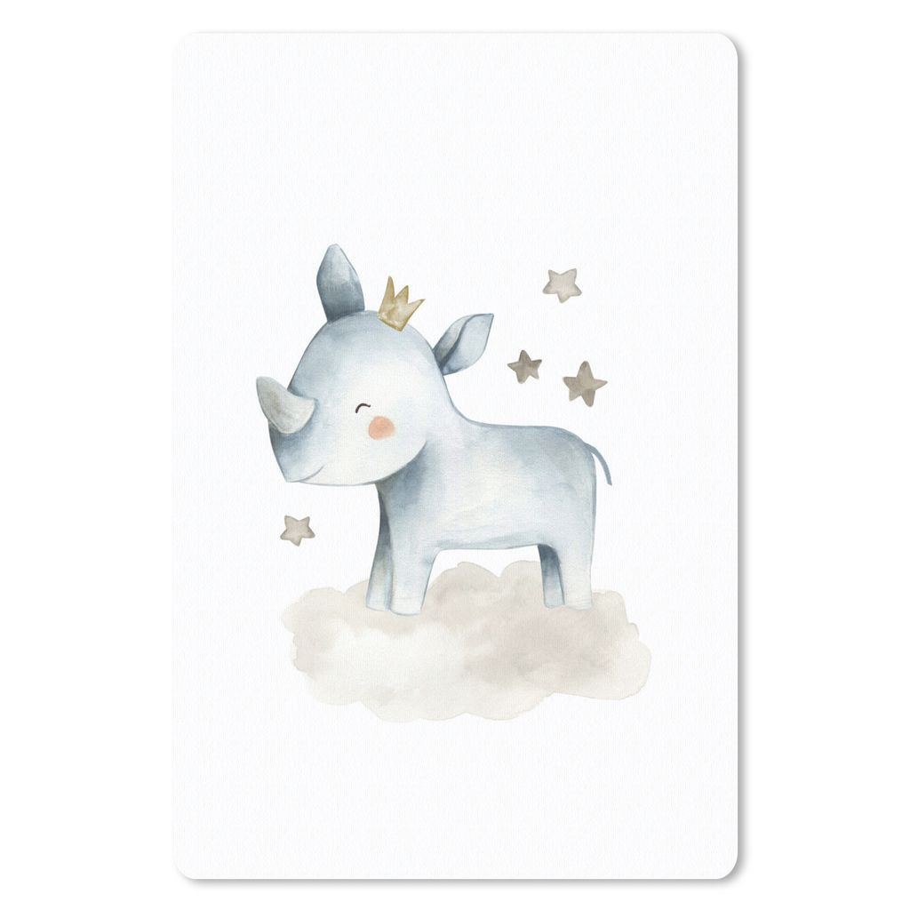 MuchoWow Mauspad Mousepad Rhinozeros - Kinder - Tiere 18x27 cm - Mousepads - Maus Mat - Pad - Mausunterlage