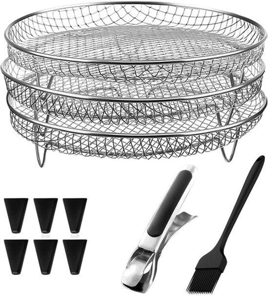 Stapelbare Dehydrator Racks aus Edelstahl für den Ofen und den Mikrowellenherd - Zubehör für Airfryer und Backen