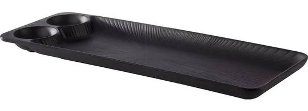 Plat de service 41cm incassable Nero avec compartiments dip intégrés