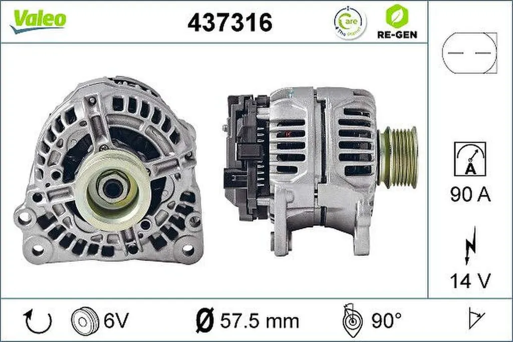 Alternateur Valeo 437316 pour Véhicules Légers - Pièce Auto d'Origine