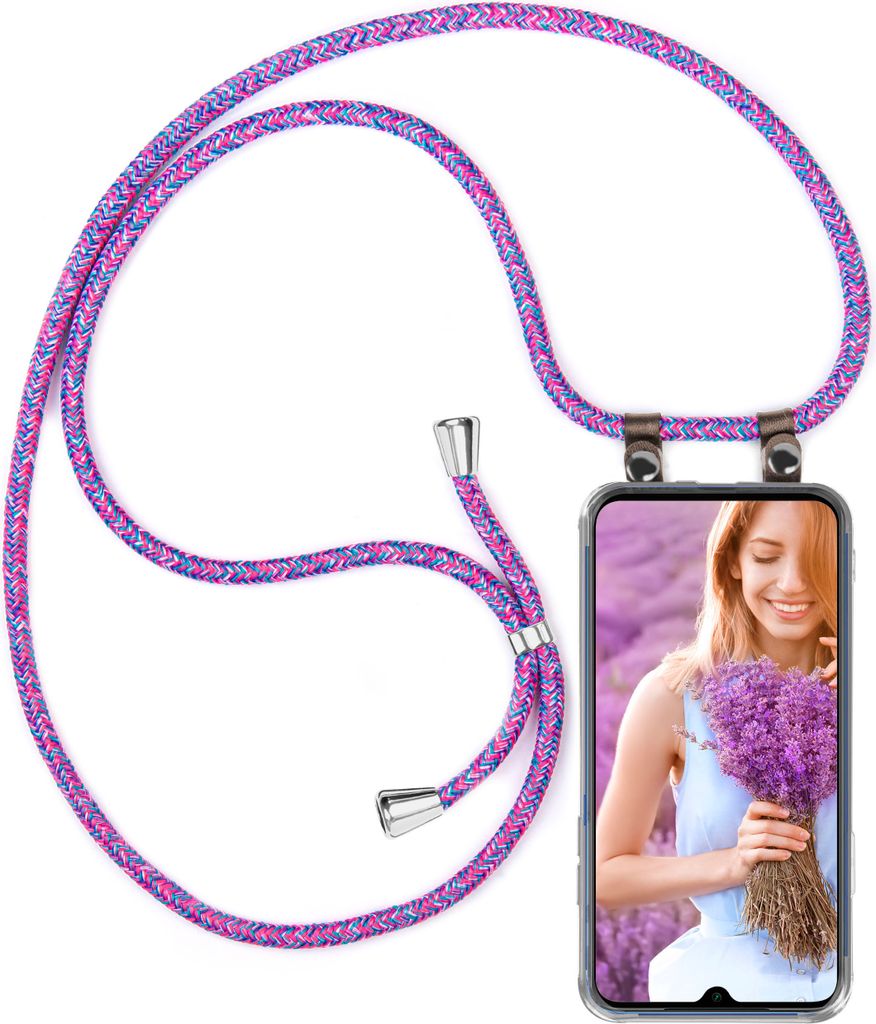UMHÄNGEHÜLLE + KORDEL für Xiaomi Mi Note 10 / 10 Pro, Farbe:Lila Pink