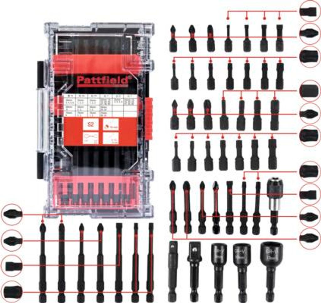 Schrauberbit Set Pattfield 48 tlg., S2