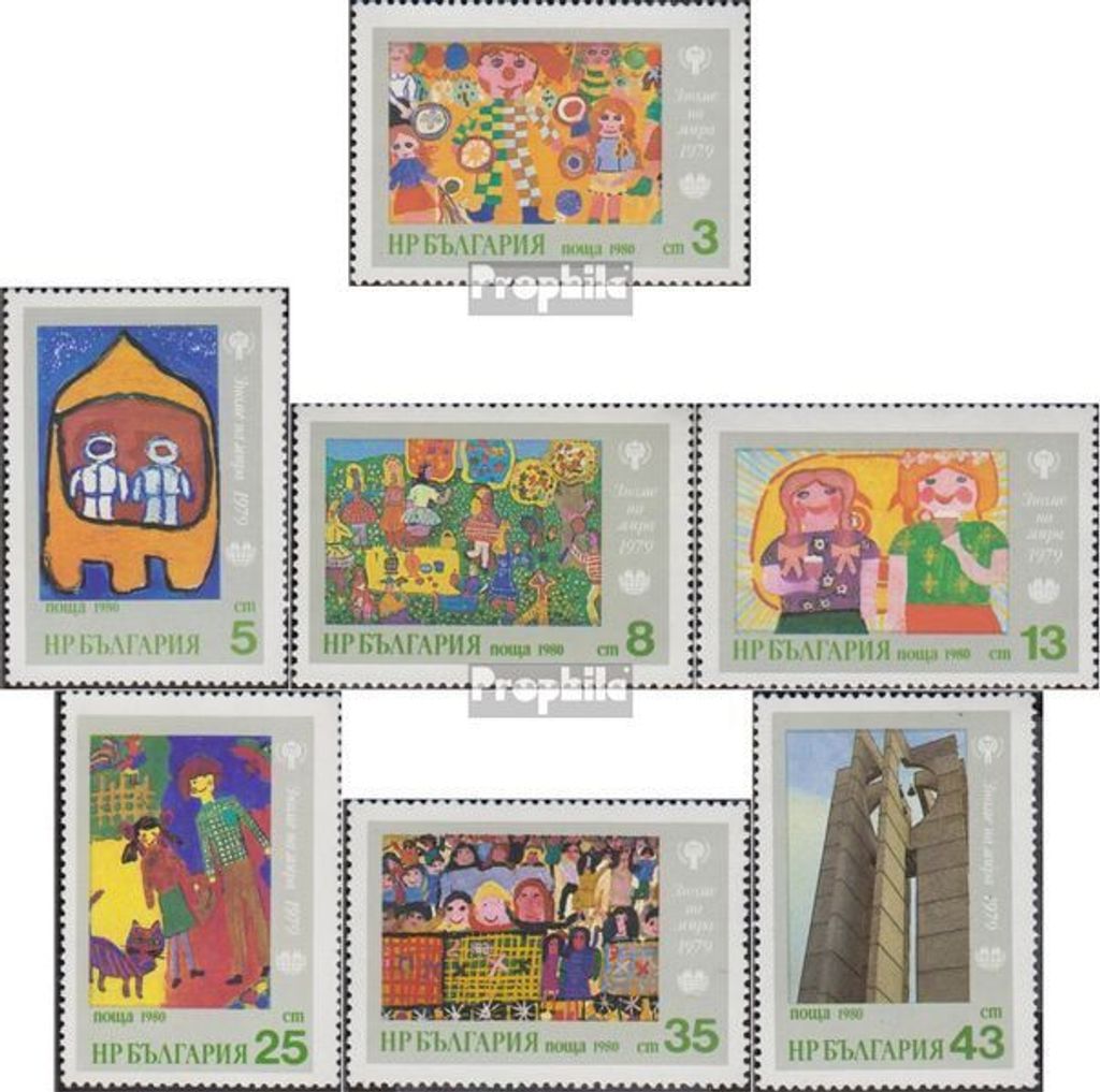 Briefmarken Bulgarien 1980 Mi 2921-2927 (kompl.Ausg.) postfrisch Kinderzeichnungen