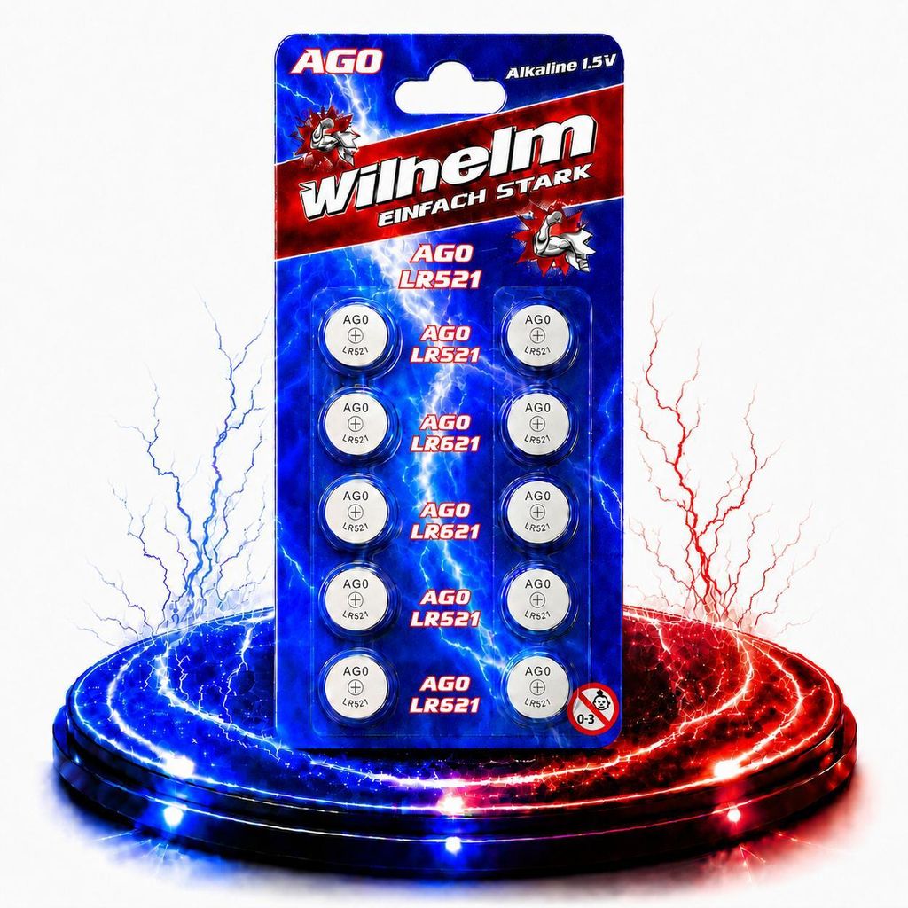 10 x AG0 Wilhelm LR521 LR63 379 Batterie Alkaline Produktbild 