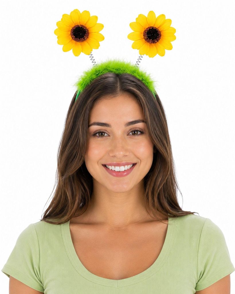 Haarreif mit Sonnenblumen | Zubehör Gärtner Clown Kostüm Produktbild 