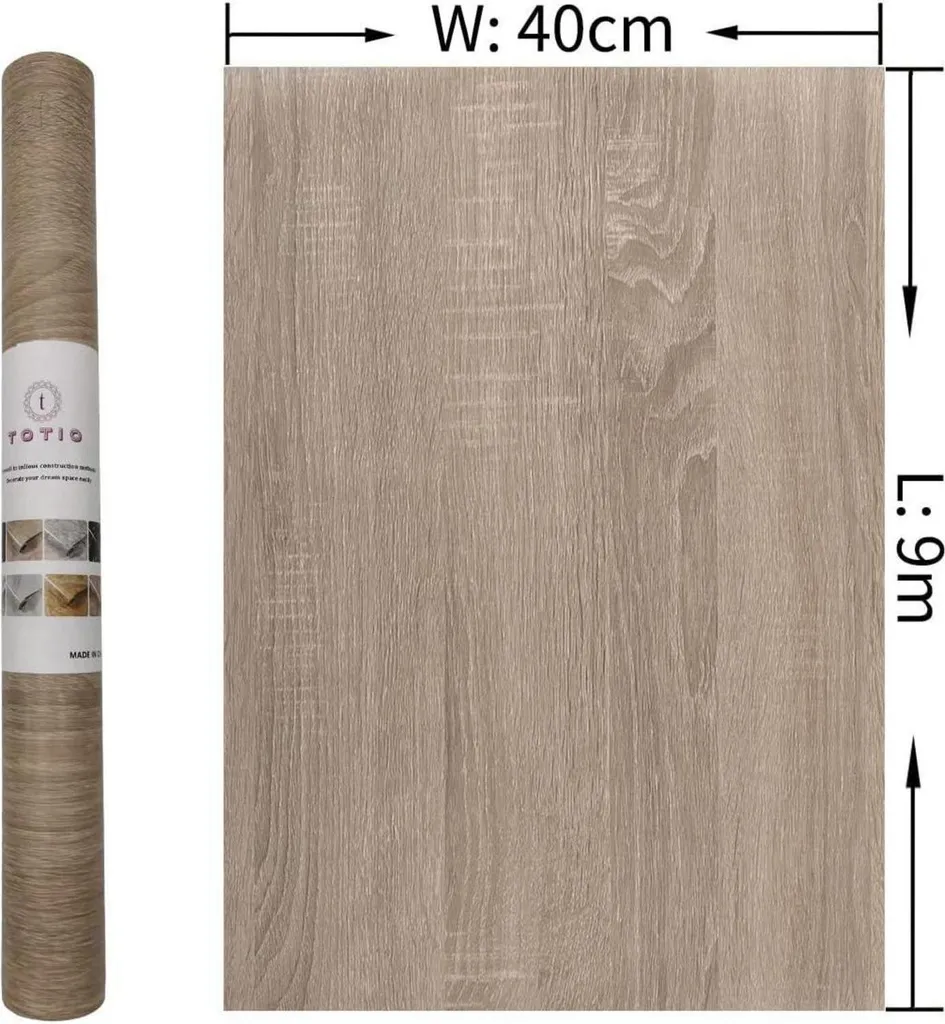 Revêtement adhésif meubles effet bois gris et imperméable 9m