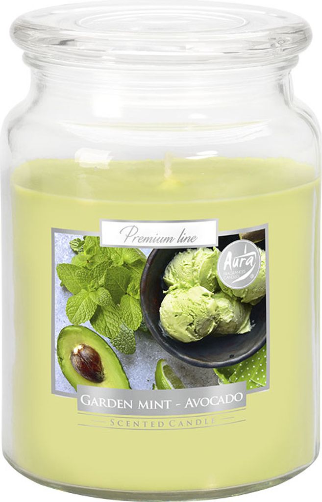 LARGE Bougie parfumée en pot BISPOL Aura 100H GARDEN MINT - Image du produit 