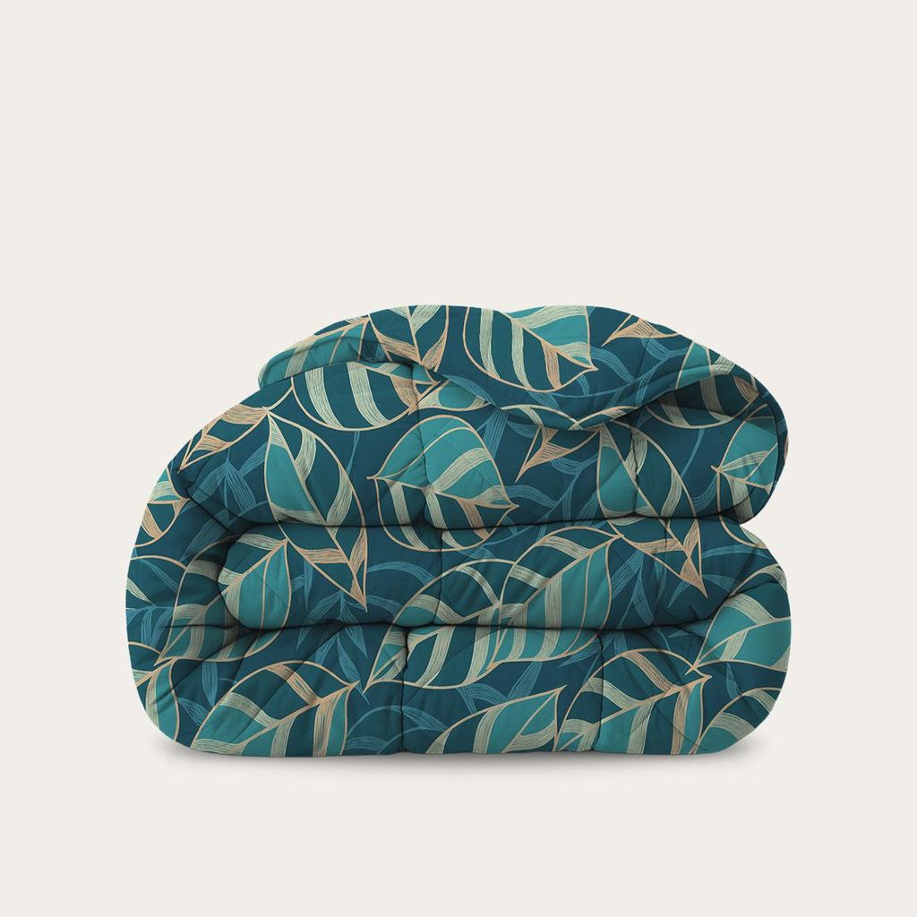 HappyBed - 200x220 cm - Waschbare Bettdecke ohne Bezug - Bedruckte Bettdecke ohne Bezug - Bettwäsche - Goldene Oase