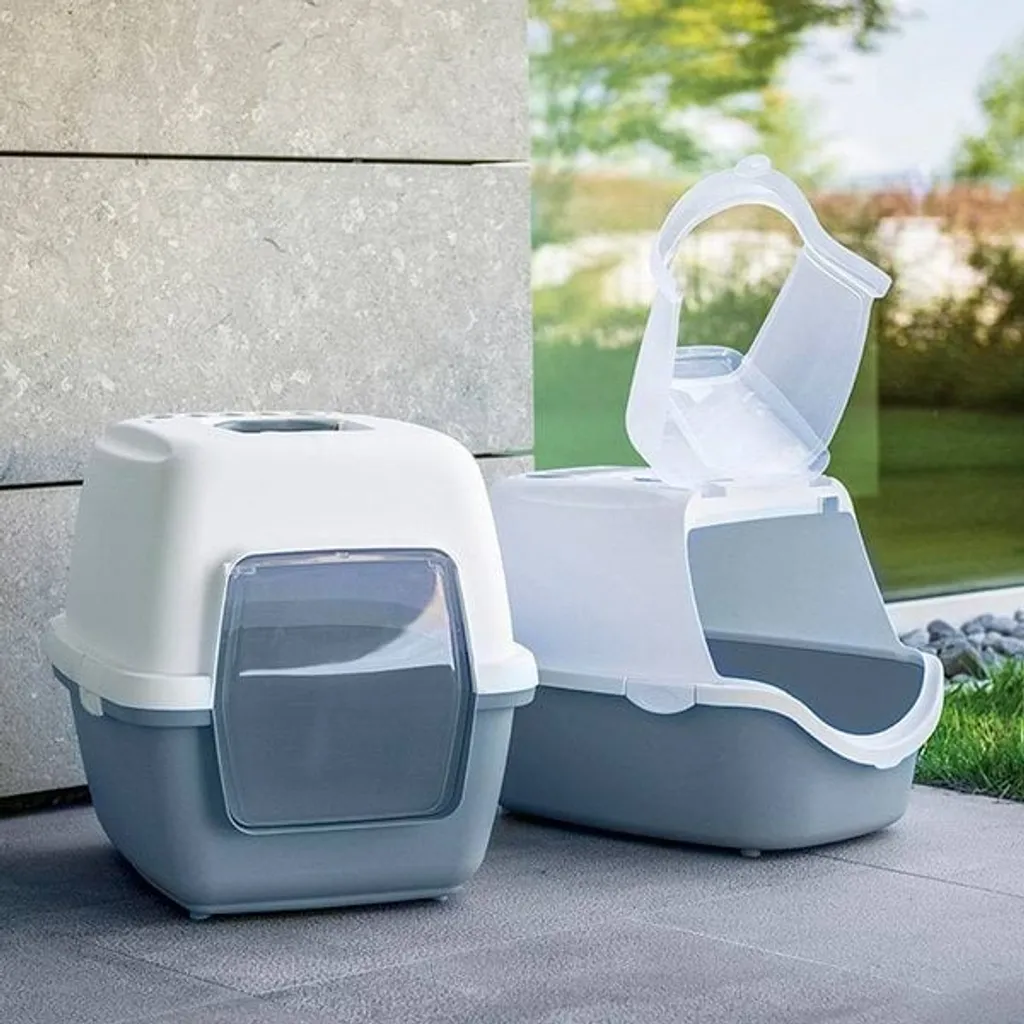 Bac à Litière Anti-Odeur Cathy Easy Clean Stefanplast Blanc et Bleu