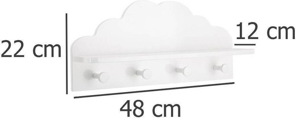 Cloud Wandaufhänger mit Regal weiß Produktbild 5