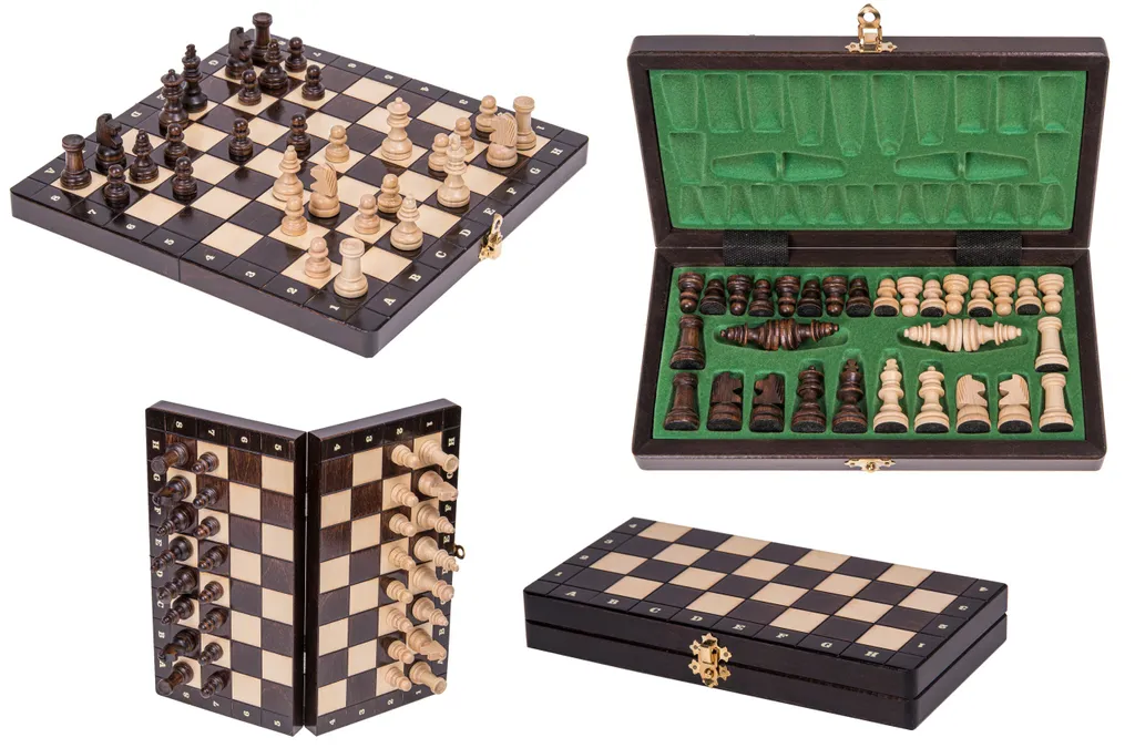 Échiquier magnétique en bois SQUARE - Plateau pliable format 27x27 cm