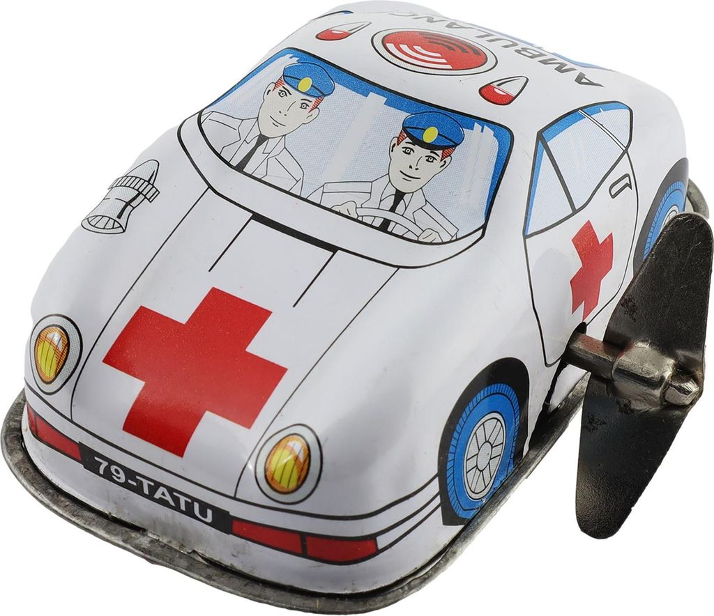 Blechspielzeug - Rescue Racer - Rennauto weiß