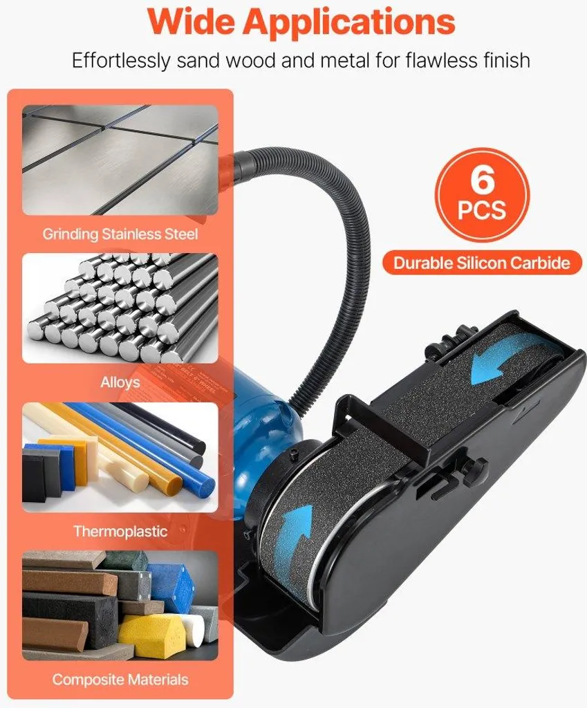 Nastri abrasivi 50x1830mm, set di 6 (grana 120/240/400/600/800/1000) in carburo di silicio - Carta abrasiva per levigatrici a nastro - Per la lavorazione dei metalli, dei materiali compositi e la finitura della plastica - 2