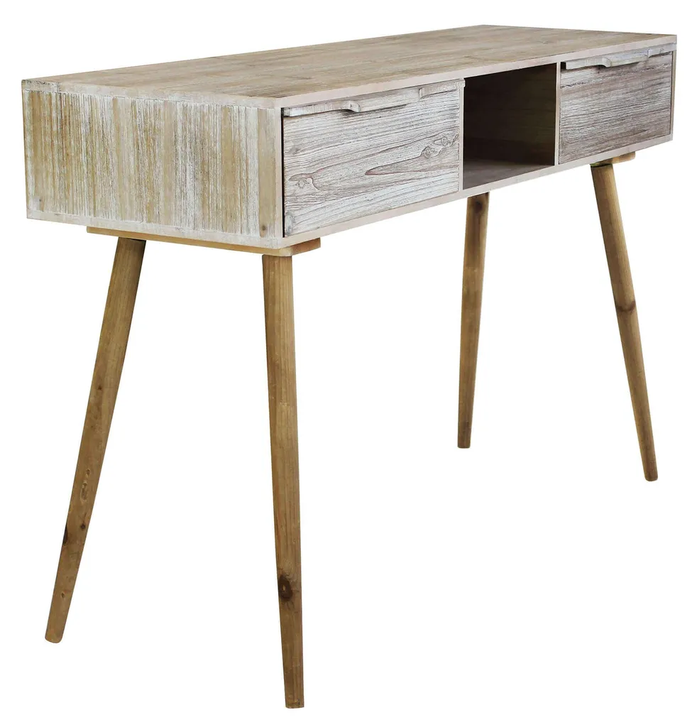 Petite console de rangement 2 tiroirs en bois pour optimiser l'espace - 3