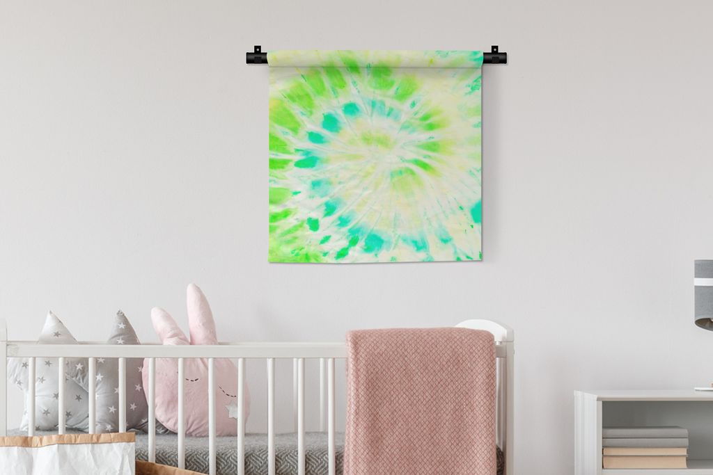 MuchoWow Wandteppich Wandbehang Sommer - Krawattenfärbung - Weiß 60x60 cm Tapisserie Dekoration Wandtuch - Dekorationen - Wand Decke