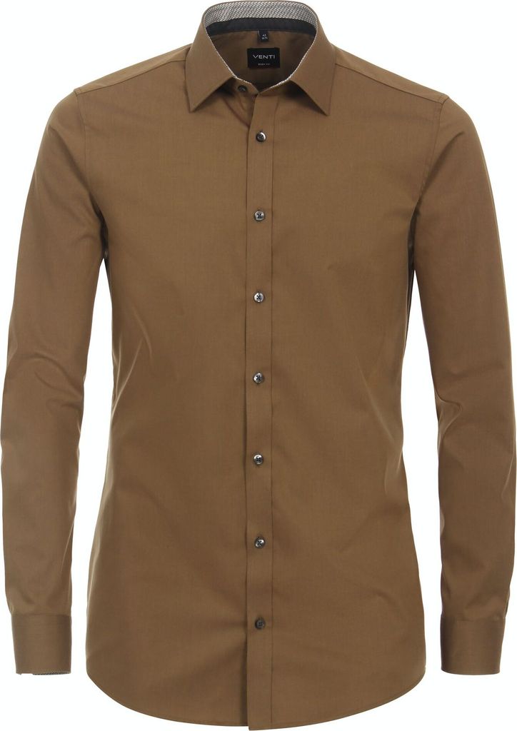 Venti - Body Fit - Herren Langarm Hemd (134024500), Größe:42, Farbe:Gelb (500)
