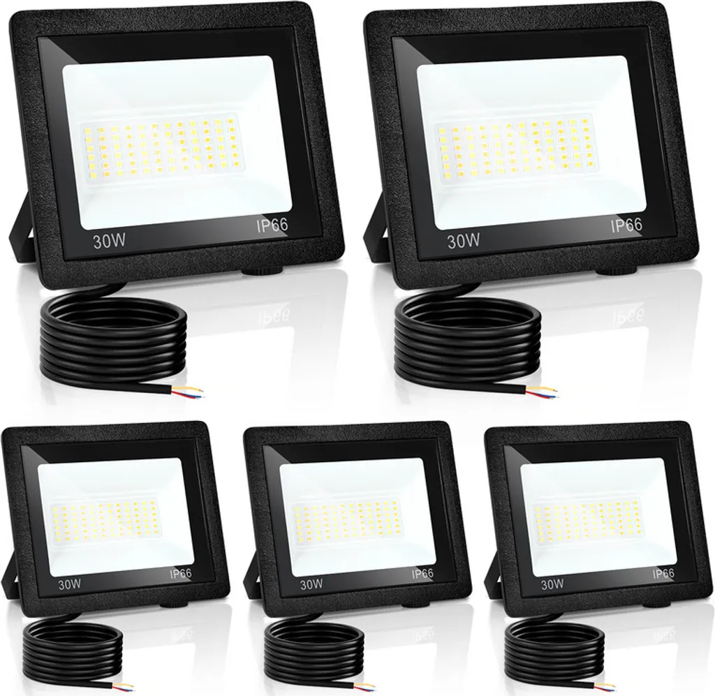 Projecteur LED 3 Couleurs 3000K 4000K 6500K Projecteur Chantier IP66 5X30W