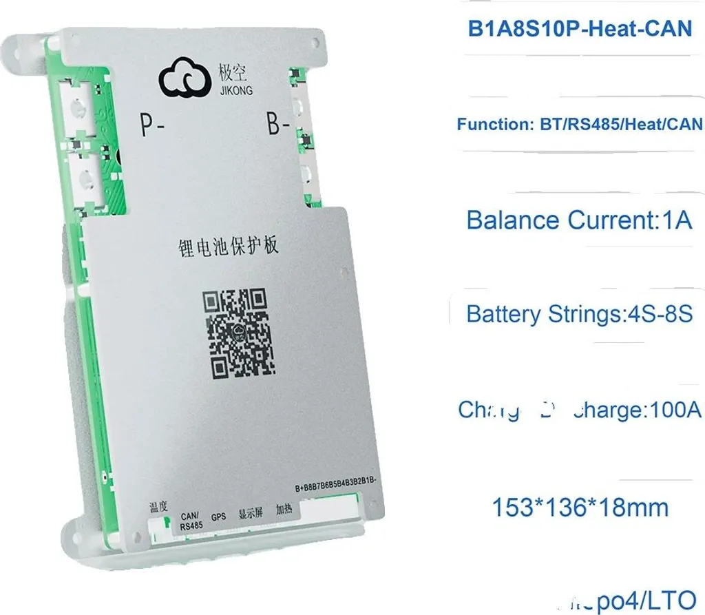 Smart BMS JK 100A 4S-8S con CANBUS: Gestione Batteria Intelligente
