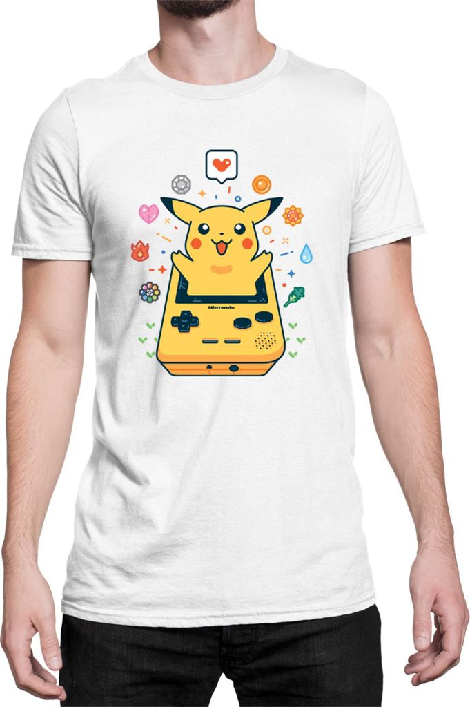 Herren T-Shirt Japan Manga Anime Comics Pokemon 037, Man 4XL / Weiß