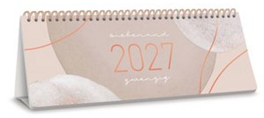 Häfft Verlag Tischkalender 2027 Wochenansicht Soft Beige Produktbild 