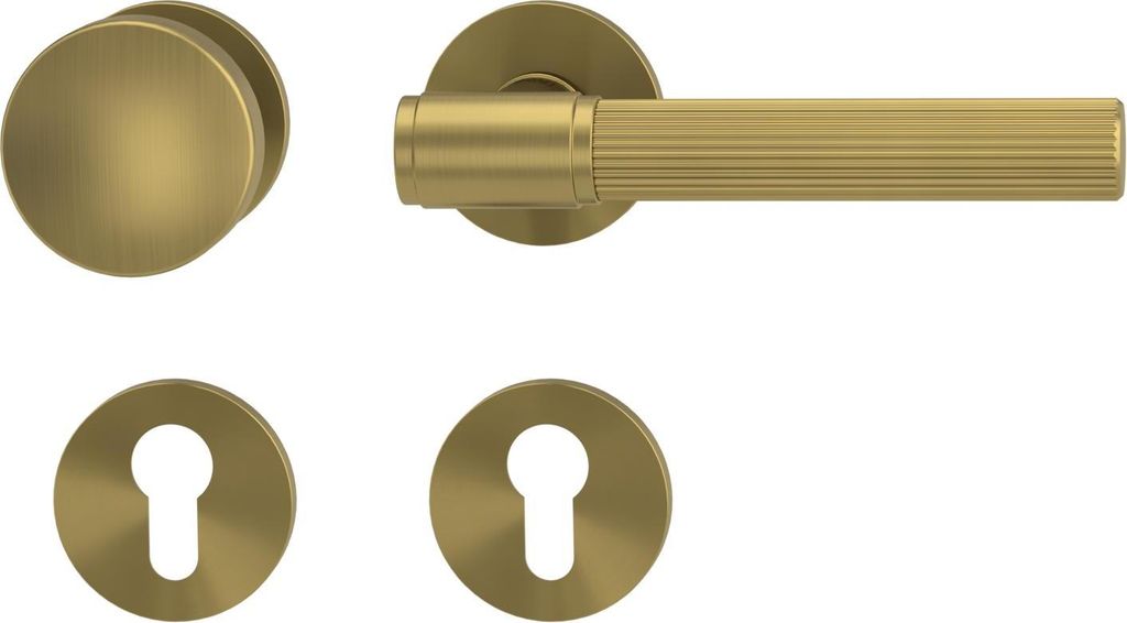 Griffwerk Wechselgarnitur VAYA 136 ARIS fast2fix Fast2Fix Rosetten rund Knopf R2 Gold matt R