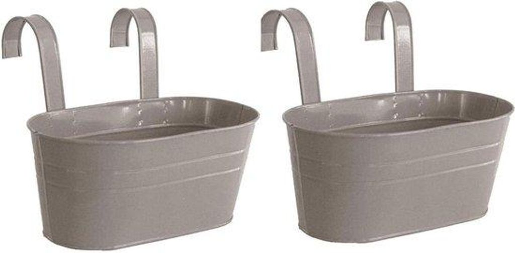 Metallene Hängepflantern für Balkon - Pflanzen Blumen Kräuter - Grau