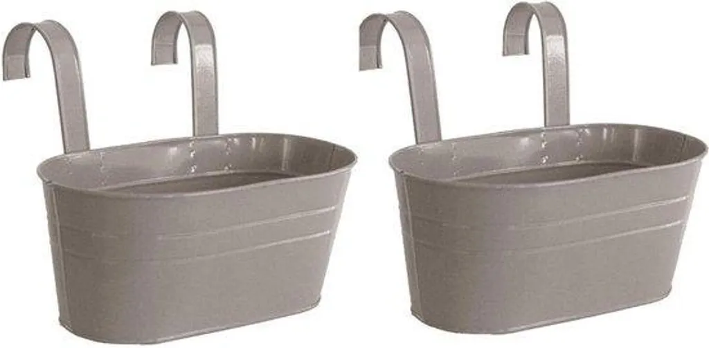 Balconnière en métal gris pour fleurs et herbes aromatiques - Acier