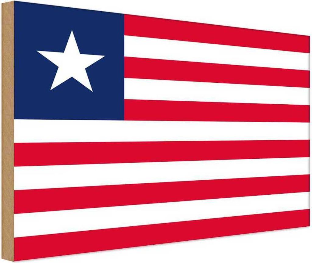vianmo Holzschild 12x18 cm Liberias Liberia Flagge Fahne Wappen