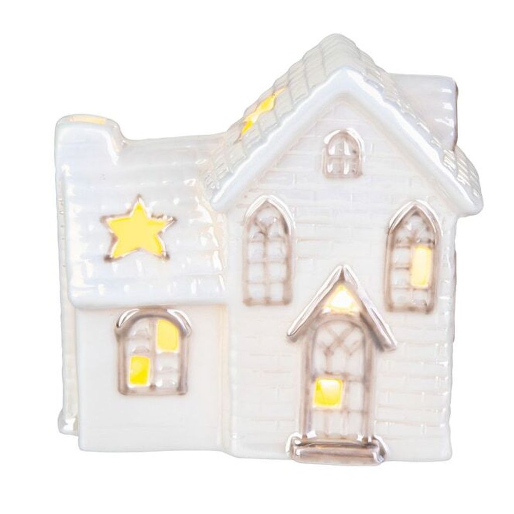 Haus mit LED - ca. 11,5 x 5,5 x 10,5 cm