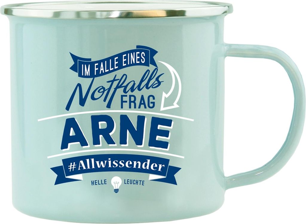 Echter Kerl Emaille Kaffeetasse Kaffeebecher Arne