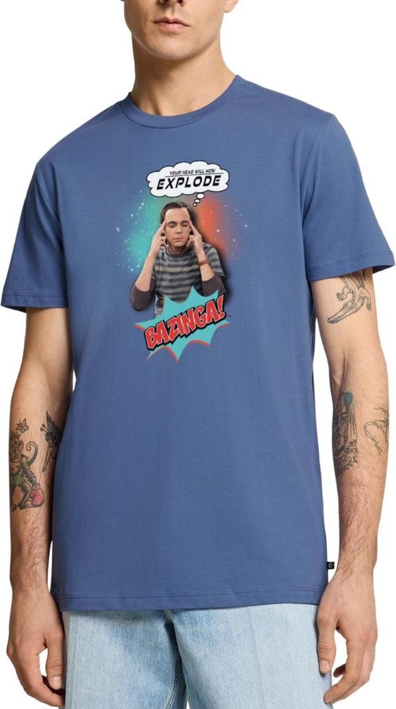 Spreadshirt The Big Bang Theory Sheldon Head Will Explode Männer Premium T-Shirt, 5XL, Taubenblau