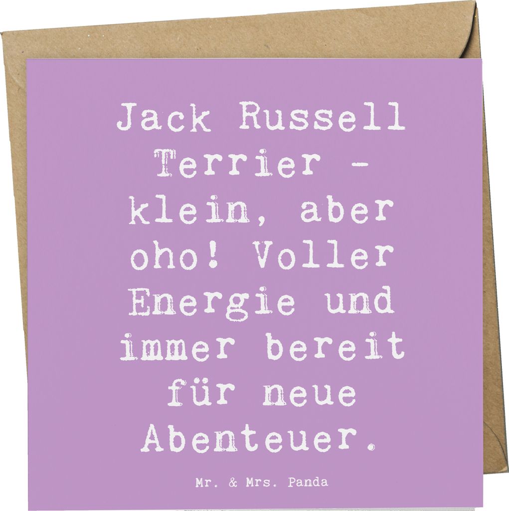 Mr. & Mrs. Panda Grußkarte Spruch Jack Russell Terrier - Lavendeltraum - Geschenk, Hunderassen Beschreibung, Spiel, Glückwunschkarte, Hunderasse,...