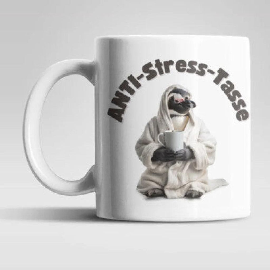 Anti Stress Pinguin Kaffeetasse Teetasse Geschenkidee 330 ml
