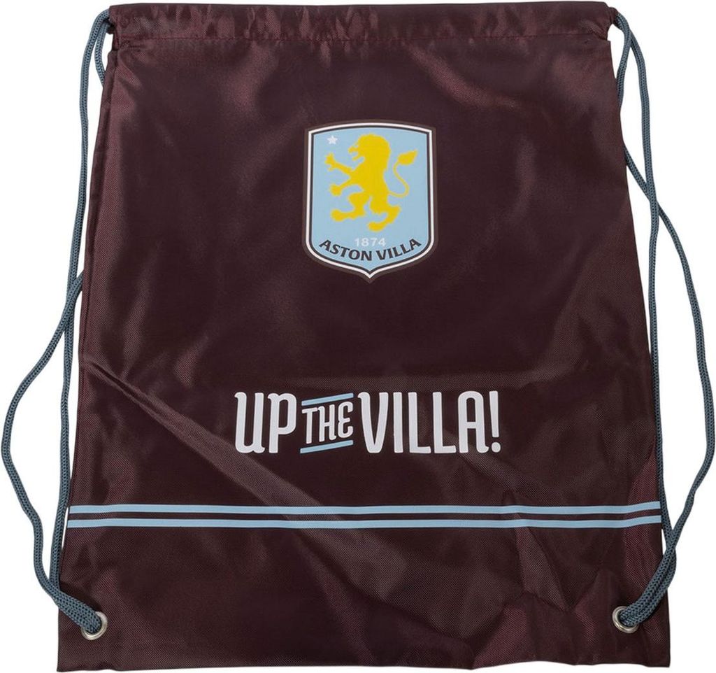 Aston Villa FC - "Up The Villa" Turnbeutel TA14307 (Einheitsgröße) (Braun/Blau/Gelb)