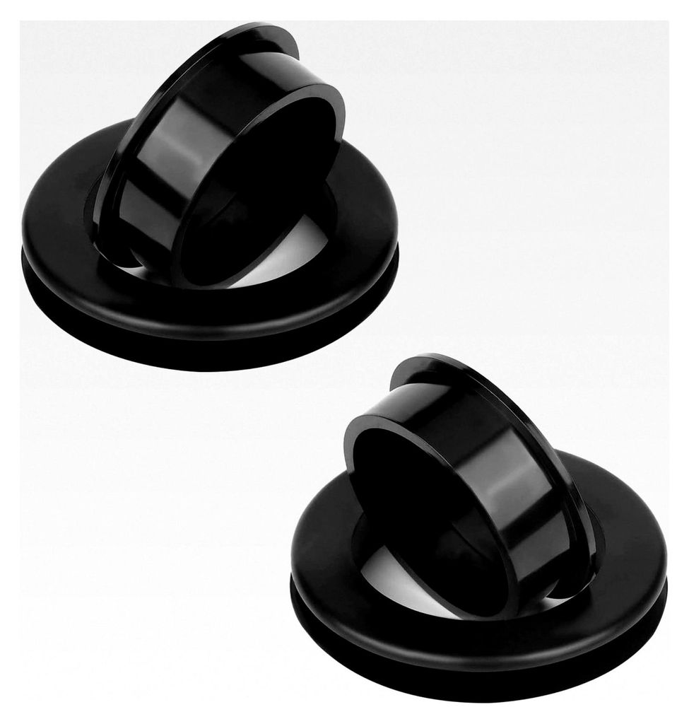 2 Sets Terrassentisch Sonnenschirmlochring und Kappen Set, Silikon Schirmlochabdeckung Tisch und Stopper für Sonnenschirmständer im Garten (Schwarz)