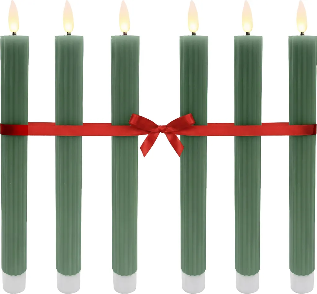 Set 5 Candele LED Senza Fiamma Con Telecomando E Timer - Fiamma Tremolante Realistica - Altezze 13-20 Cm (Rosse) - 2