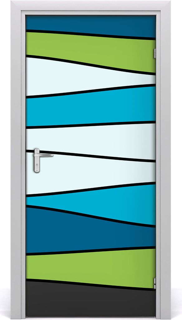 Tulup Türaufkleber 95x205 cm Dekorative Aufkleber Selbstklebend Wasserdichte Tapete Abnehmbar Schlafzimmer Wohnzimmer Wohnkultur - farbige Streifen