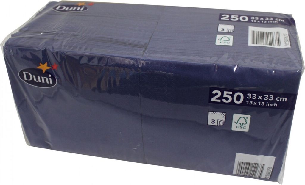 Duni Servietten dunkelblau 33x33cm 250 Stück Produktbild 