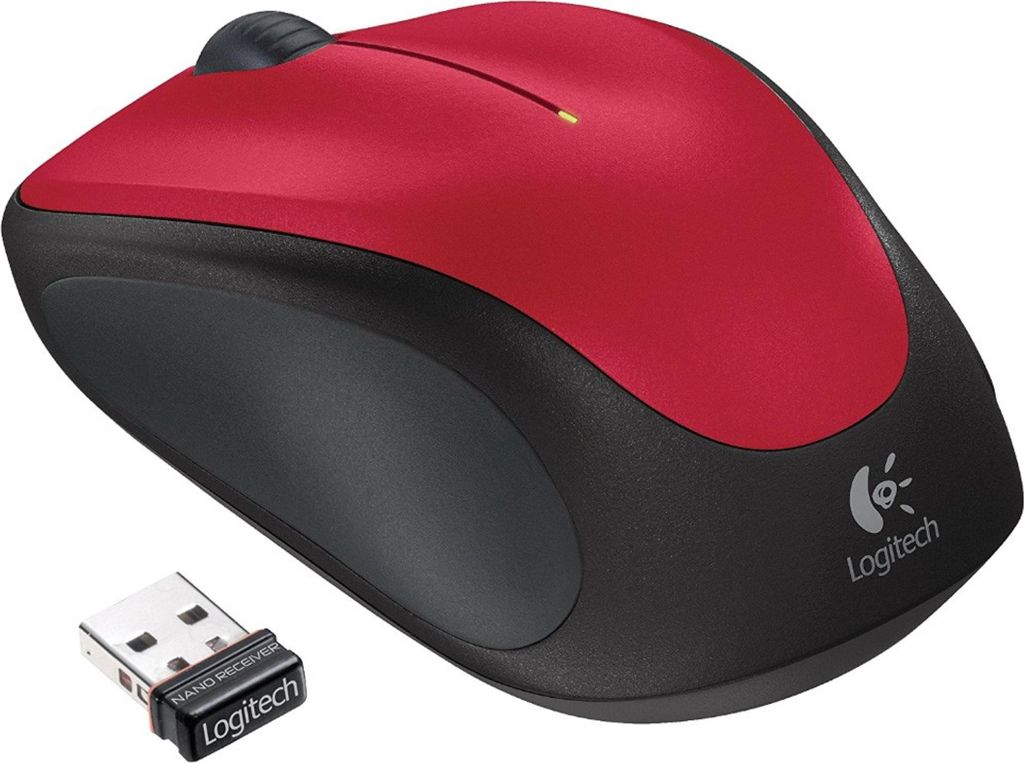 Logitech M235, Beidhändig, Optisch, RF Wireless, Rot Produktbild 