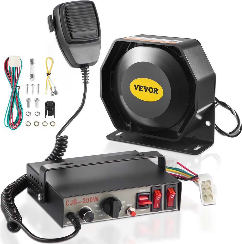 VEVOR výstražný reproduktor do auta 200 W 12 V, siréna do Obrázok produktu 