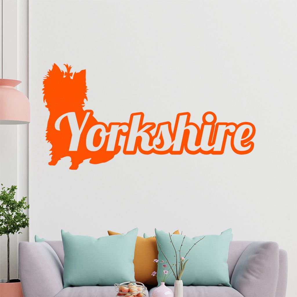 hauptsachebeklebt KIWISTAR Yorkshire mit Name Schrift Silhouette Wandtattoo in 6 Größen - Wandaufkleber Wall Sticker - Dekoration, Küche, Wohnzi...